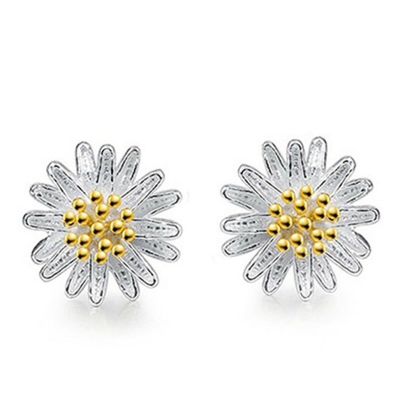 NWOT 925 Sterling Silver Daisy Stud Earrings - Picture 3 of 6